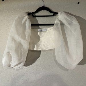 Zara White Crop Top - Small